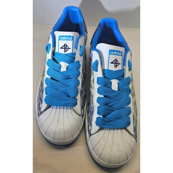 Adidas Men's Tie-Dye Blue/White/Turquoise Uprock 4E Superstar Sneakers Size 8.5 - Picture 16 of 16